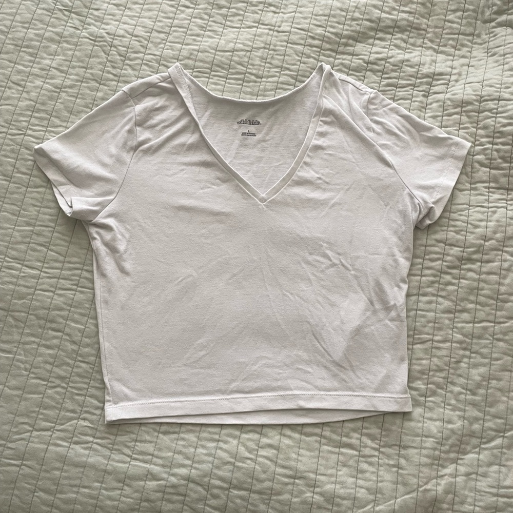 white v neck top